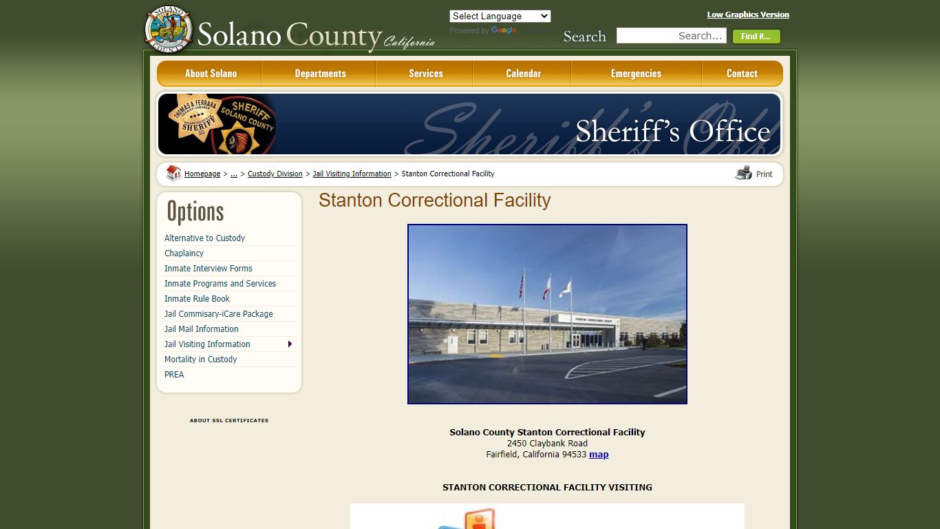 Solano County - Stanton Correctional Facility - Solano County, California